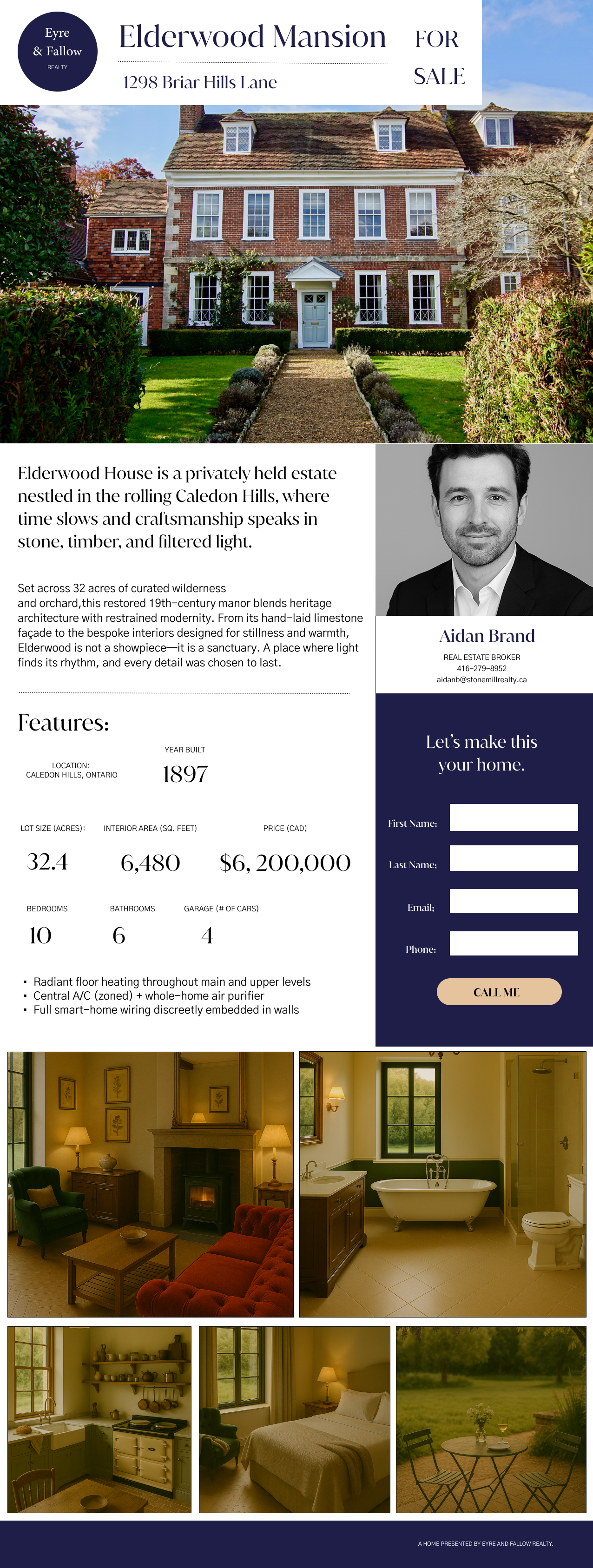 Elderwood Mansion Landing Page Design