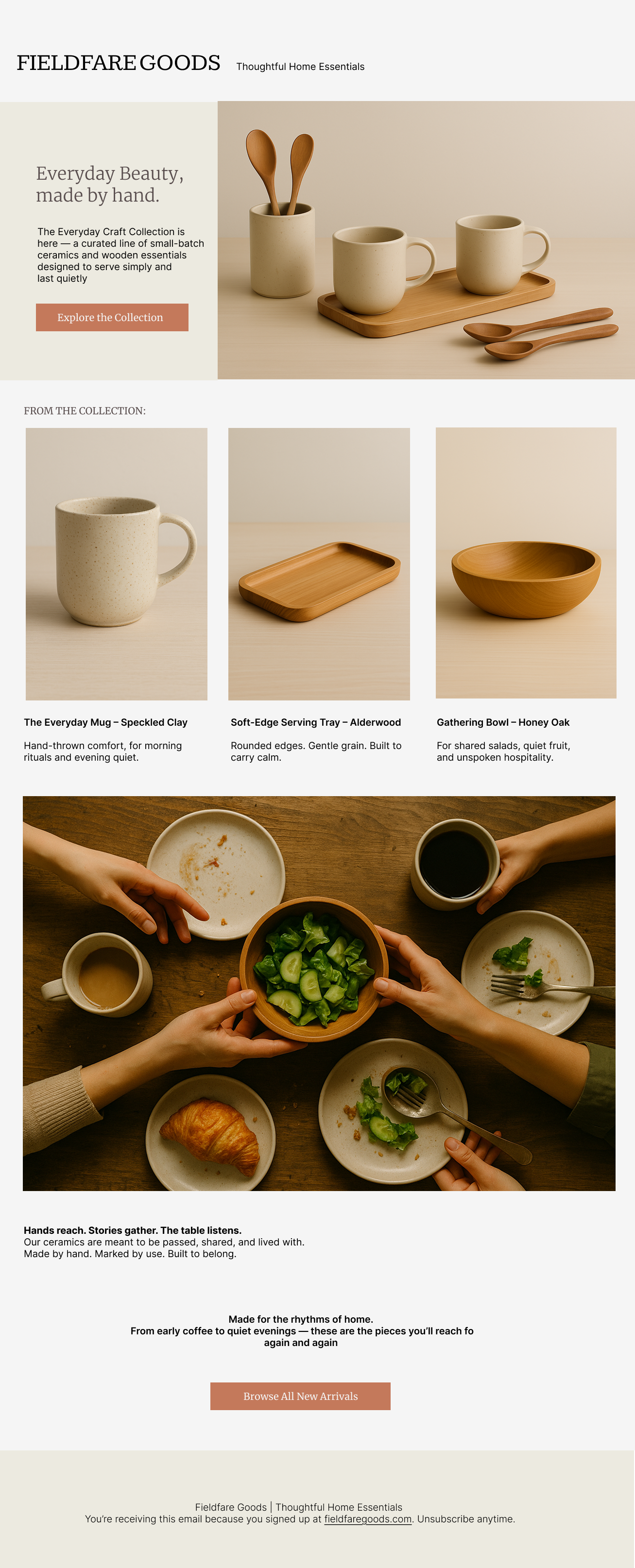 Fieldfare Goods Email Design