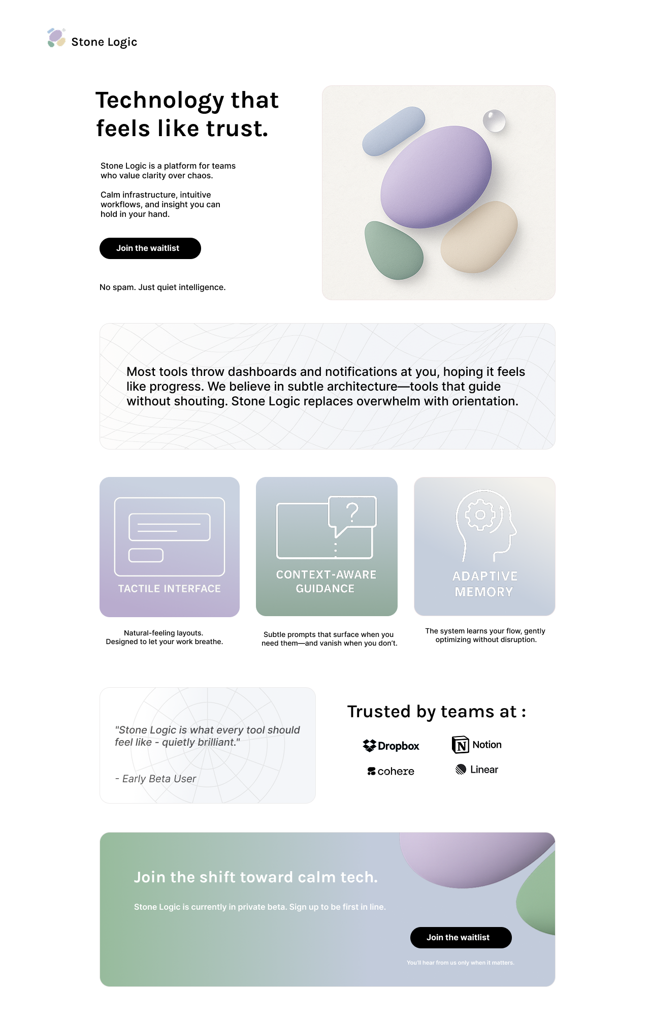Stone Logic Landing Page Design